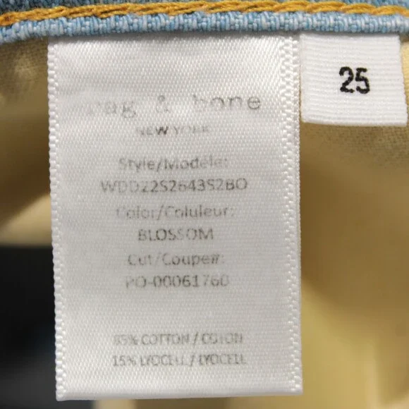 Rag & Bone NWT Low Rise Boyfriend Jeans Size 25 US Dre Featherweight Blue Denim